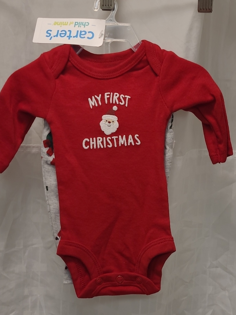 Carter's 'My First Christmas' Long-Sleeve Baby Onesie & Matching Pants Preemie
